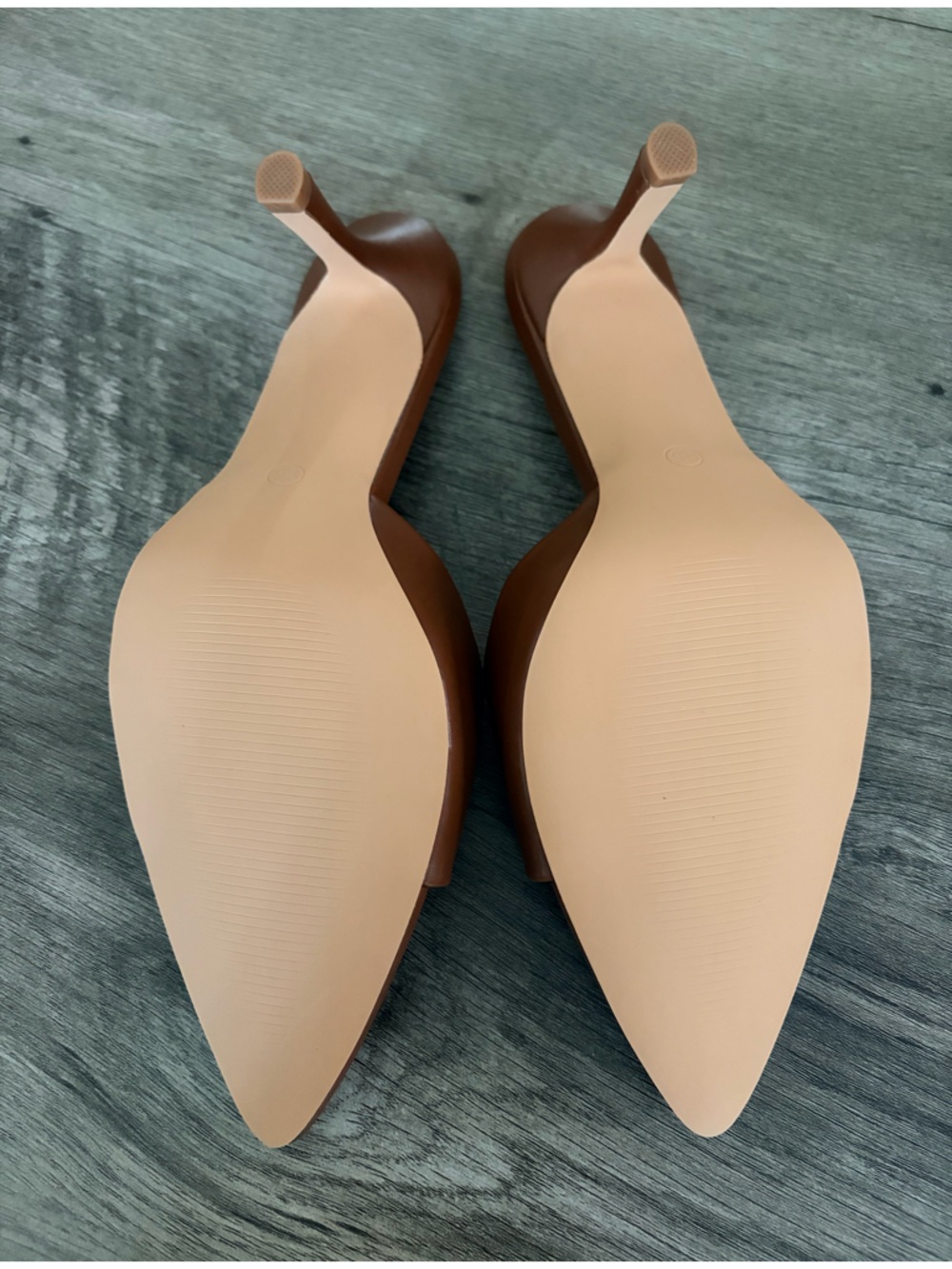 Womens Open-Toe Slide Heels in Brown - Picture 4 of 6